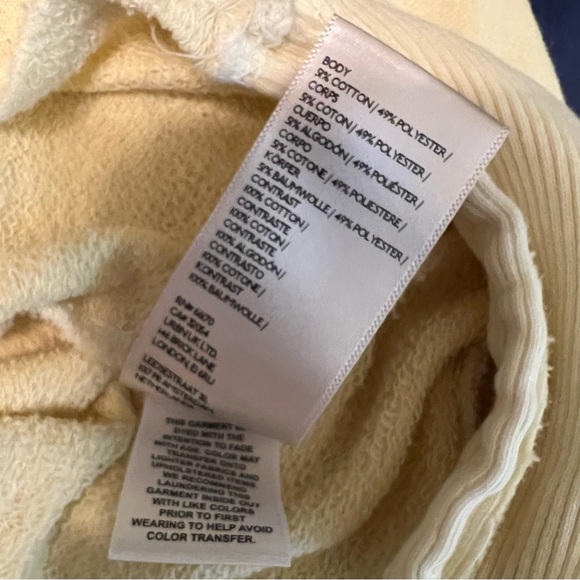 We The Free People Women's Camden Pullover Sweatshirt Banana Cream EUC M #2111 - Picture 9 of 14